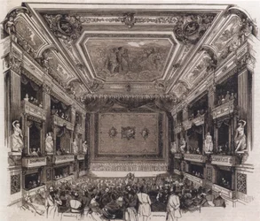 ベルリンの再建された王立オペラ劇場の講堂、1844年、イラスト入り新聞No. 88、ベルリン1845年